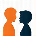 Icon of two people talking, symbolizing consultation