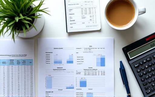 Documents and a calculator for financial planning.